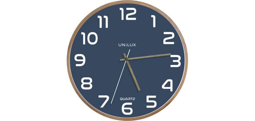 Wandklok met quartzhorloge 'BALTIC' blauw