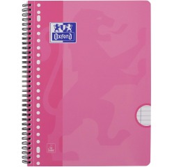 Bloc de cours Oxford School A4+ ligné 23 perf 160 pages 80g rose