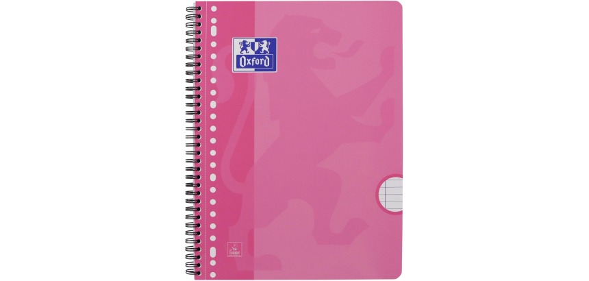 Bloc de cours Oxford School A4+ ligné 23 perf 160 pages 80g rose