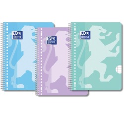 Oxford School notebook A4+ lined 23 perforated 160 pages 80g assorted pastel 3 pieces