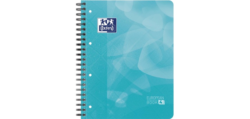 Cahier Oxford Projectbook School A4+ ligné 4 perf 240 pages 80g aqua