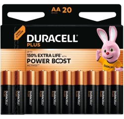 Duracell piles Plus 100%, AA, blister 20 pièces