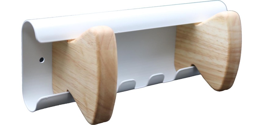 Unilux muurkapstok Aurora, wit, 2 haken