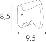 Unilux portemanteau mural Aurora, blanc, 1 crochet