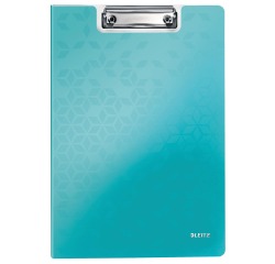 Leitz WOW plaque à pince avec couverture, ft A4, bleu glacier