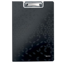 Leitz WOW plaque à pince avec couverture, ft A4, noir