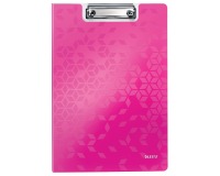 Leitz WOW plaque à pince avec couverture, ft A4, rose