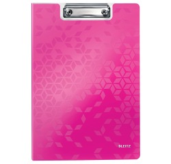 Leitz WOW plaque à pince avec couverture, ft A4, rose