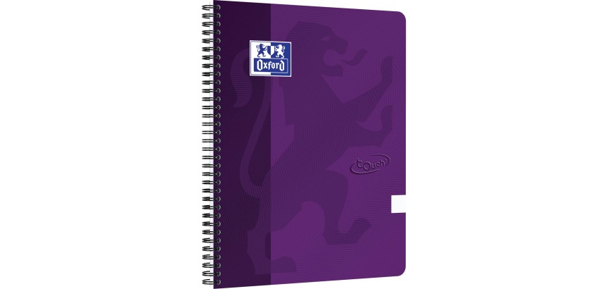 Oxford Touch A4 Spiral Notebook Plain 70 Sheets Purple