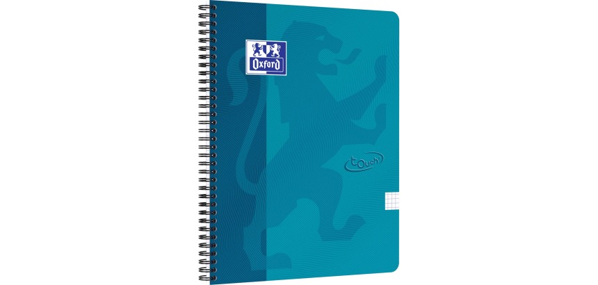 Spiraalblok Oxford Touch A4 ruit 5mm 70vel aqua