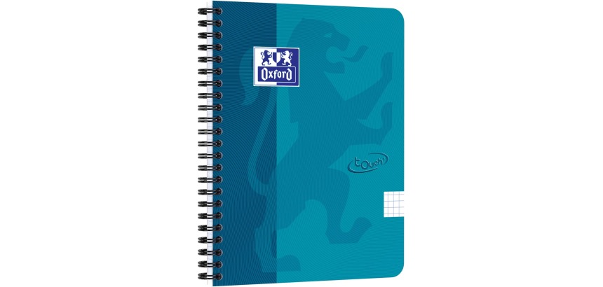 Spiraalblok Oxford Touch A5 ruit 5mm 70vel aqua