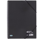 Elba Urban protège-documentv spiralé, pour ft A4, 40 pochettes, avec élastique, noir
