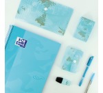 Oxford School Touch bloc spirale, ft A4+, 160 pages, quadrillé 5 mm, bleu pastel