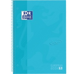 Oxford School Touch bloc spirale, ft A4+, 160 pages, quadrillé 5 mm, bleu pastel
