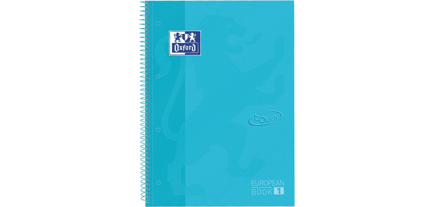 Oxford School Touch bloc spirale, ft A4+, 160 pages, quadrillé 5 mm, bleu pastel