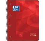 Oxford School Project Notebook A4+ 4 Hole 5mm Square 120 Sheets Red