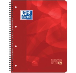 Cahier projet Oxford School A4+ 4 perf carreau 5mm 120 feuilles rouge