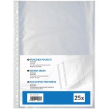 GB_Pochettes perforée ft A4, perforation 23 trous, en PP 80 g/m², paquet de 25 pièces