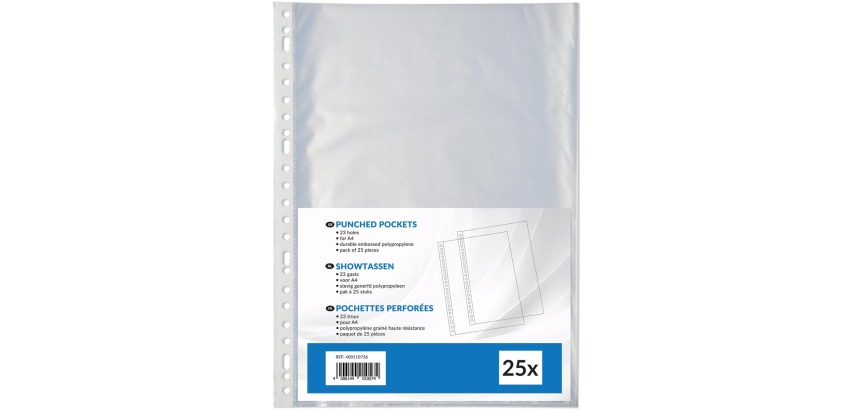 Pochettes perforée, ft A4, perforation 23 trous, paquet de 25 pièces