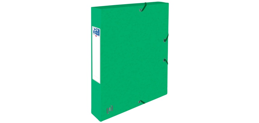 Oxford Top File+ A4 40mm green elastic closure filing box