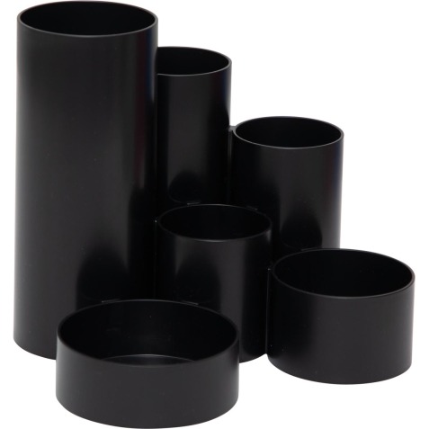 MAULtubo pennenbak, 6 vaks, Ø 15 x 12,5 cm, voor 85% uit gerecycleerd PS, zwart