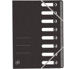 Elba Oxford Top File+ Sortierer, 8 Fächer, mit Gummibändern, schwarz