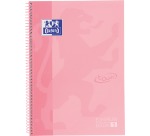 Oxford School Touch bloc spirale, ft A4+, 160 pages, quadrillé 5 mm, rose pastel