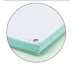 Oxford School Touch spiral-bound pad, A4+ size, 160 pages, 5 mm squared, pastel turquoise