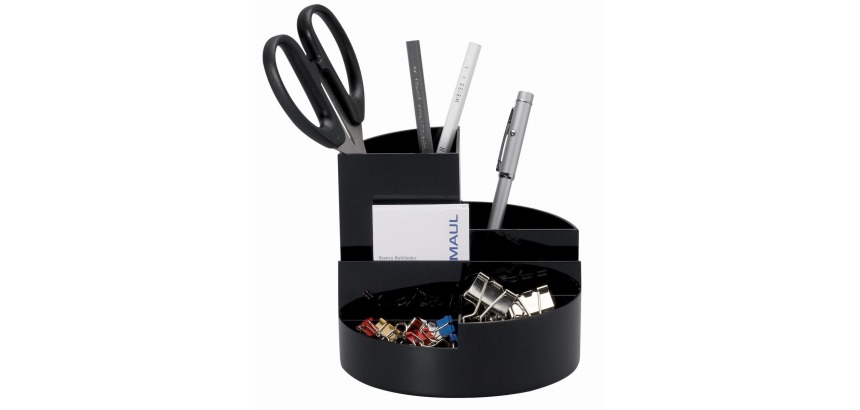 Organiseur MAULrundbox 7 compartiments Ø140x125mm noir