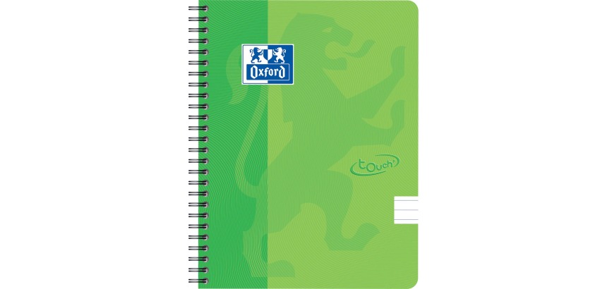 Oxford Touch Spiral Notebook A5 Lined 70 Sheets Lime Green
