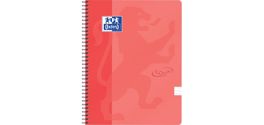 Oxford Touch A4 Spiral Pad, Lined, 70 Sheets, Light Grey