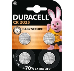 Duracell piles bouton Specialty Electronics CR2025, blister 4 pièces