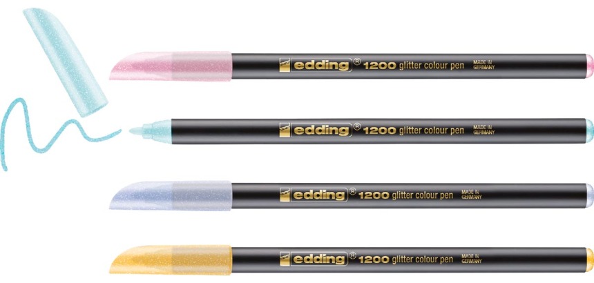 Fineliner edding 1200 fijn glitter pastel assorti set à 4 stuks