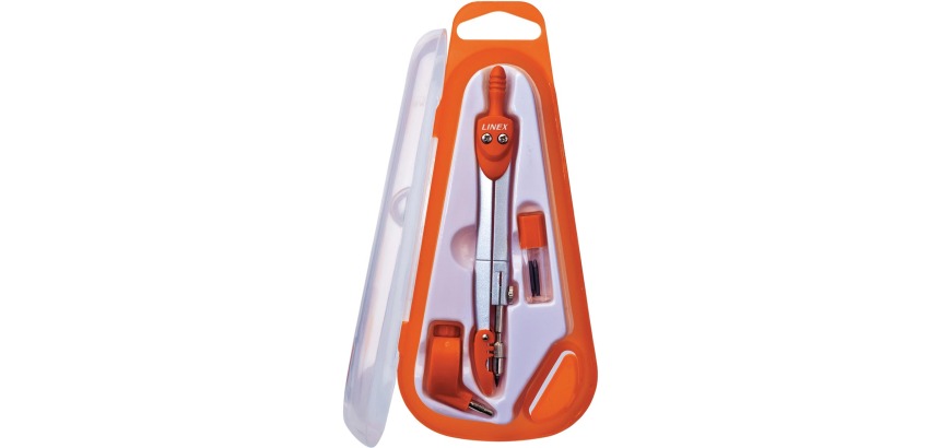 Linex compas scolaire 950, 3 pièces, en boîte distributrice, en couleurs assorties