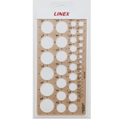 Gabarit cercles Linex 39 1-35mm avec plots anti-tache gris