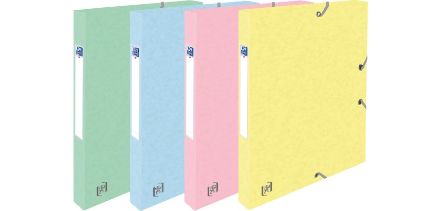 Boîte de classement à élastique Oxford Top File+ A4 25mm pastel assorti 4 pièces