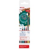 Edding metallic brushpen Christmas e-1340, assorti, set van 4 stuks