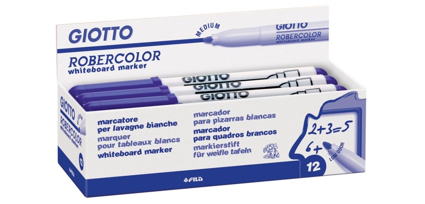 Giotto Robercolor marqueur pour tableaux blancs, moyen, pointe ronde, bleu
