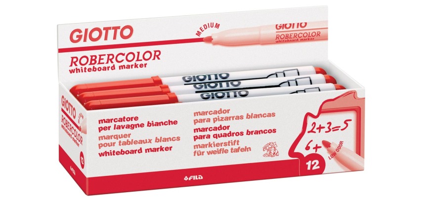 Giotto Robercolor marqueur pour tableaux blancs, moyen, pointe ronde, rouge