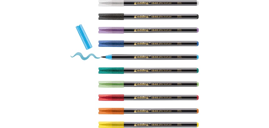 Brushpen edding 1340 glitter assorti set à 10 stuks