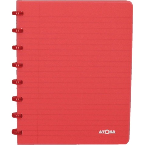 Atoma Trendy cahier, ft A5, 144 pages, ligné, transparant rood