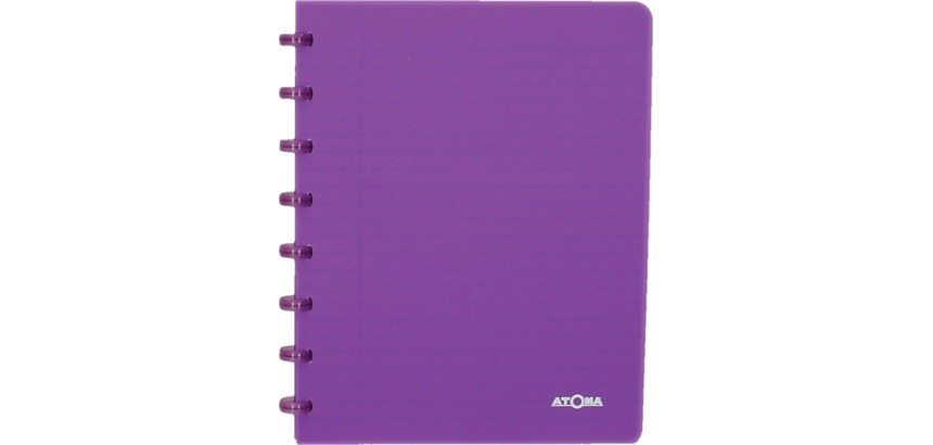 Atoma Trendy notebook, A5 size, 144 pages, lined, transparent purple