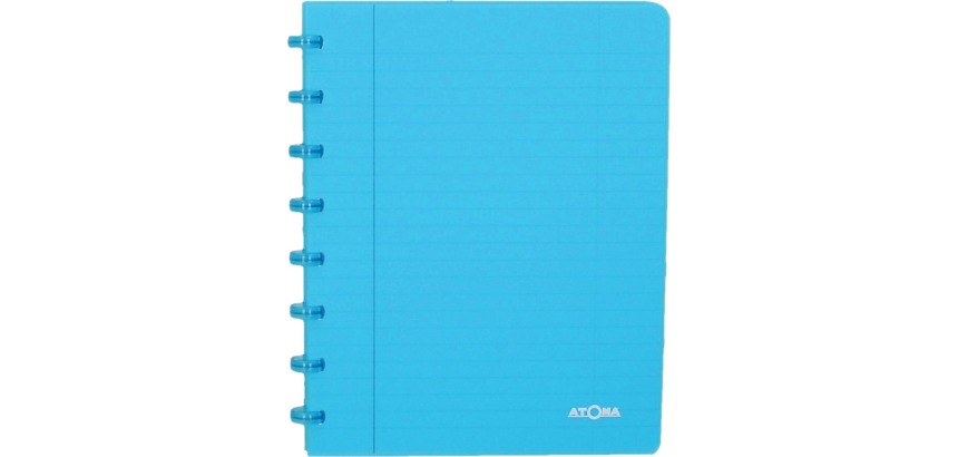 Atoma Trendy notebook, A5 size, 144 pages, lined, transparent turquoise