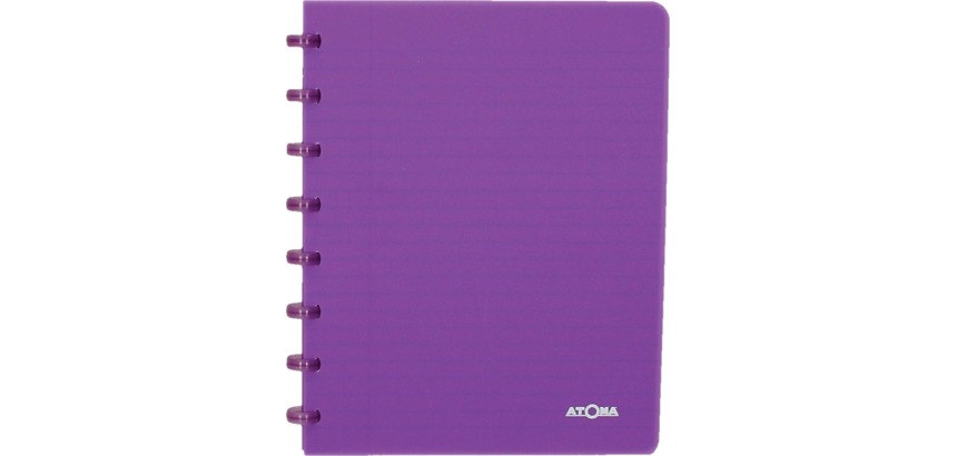 Atoma Trendy schrift, ft A5, 144 bladzijden, geruit 5 mm, transparant paars