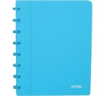 Atoma Trendy notebook, A5 size, 144 pages, 5 mm squared, transparent turquoise