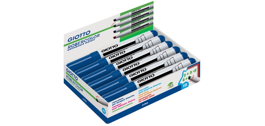 Giotto Robercolor marqueur pour tableaux blancs maxi, pointe biseautée, bleu