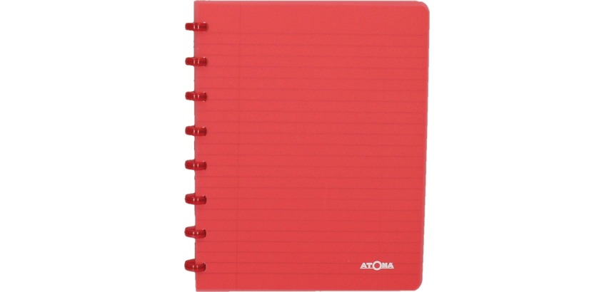 Atoma Trendy cahier, ft A5, 144 pages, commercieel quadrillé, transparant rood