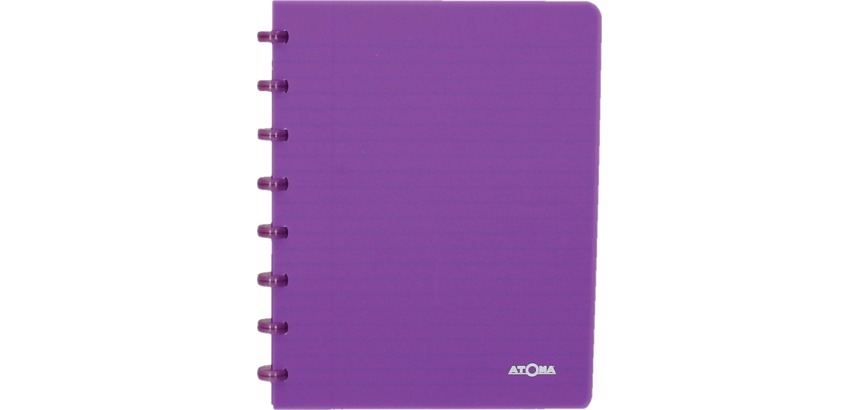 Atoma Trendy cahier, ft A5, 144 pages, commercieel quadrillé, transparant paars