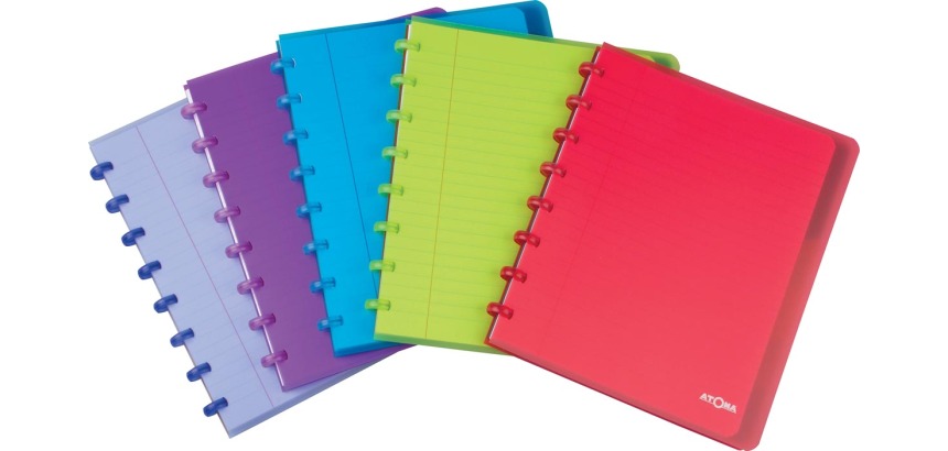 Cahier anneaux avec intercalaires Atoma Trendy 16,5 x 21 cm - ligné - 120 pages