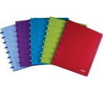 Atoma Trendy notebook, A5+ size, 120 pages, 5 mm squared, with 6 dividers, in assorted colors